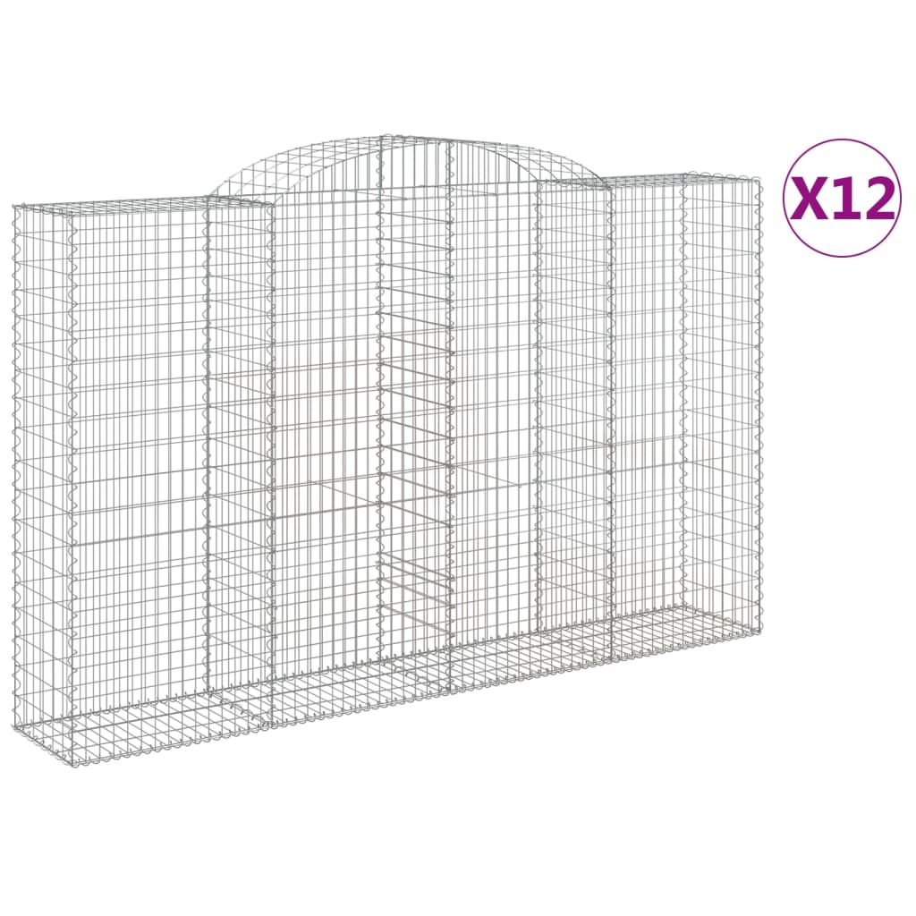 Lučne gabionske košare 12kom 300x50x180/200cm pocinčano željezo