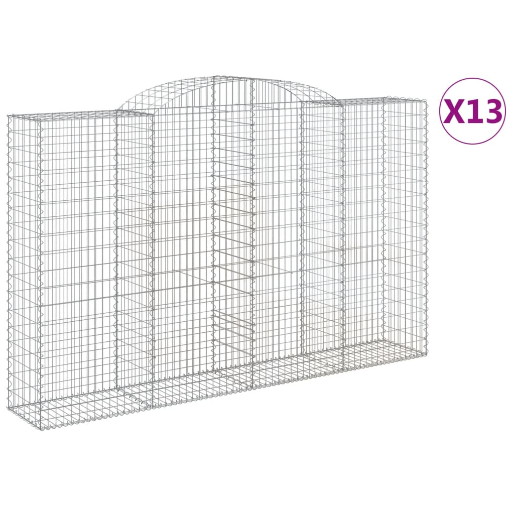 Lučne gabionske košare 13kom 300x50x180/200cm pocinčano željezo