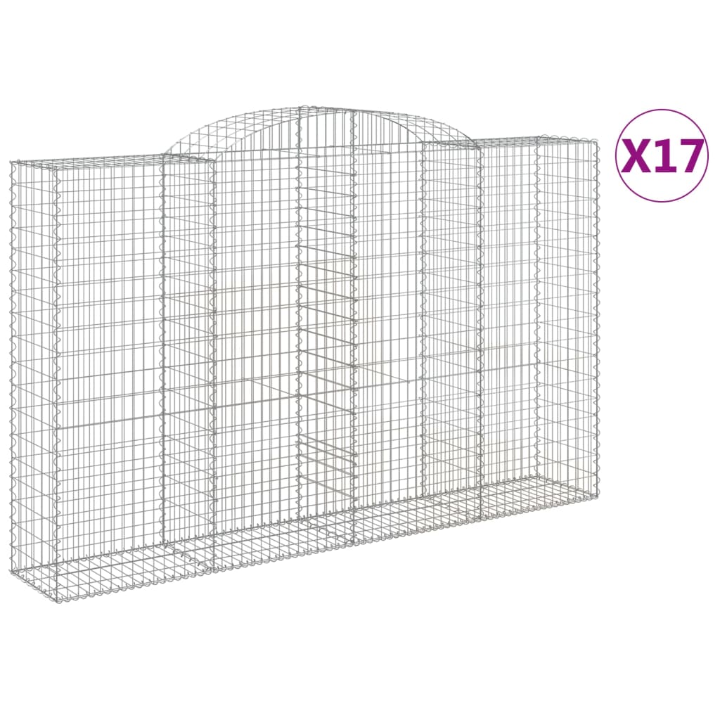 Lučne gabionske košare 17kom 300x50x180/200cm pocinčano željezo