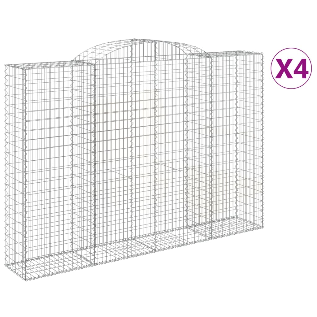 Lučne gabionske košare 4 kom 300x50x200/220cm pocinčano željezo
