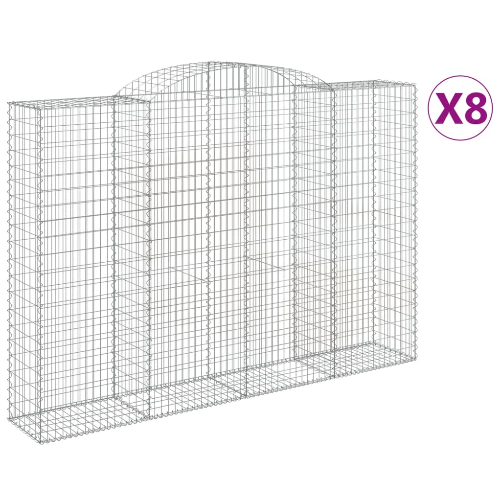 Lučne gabionske košare 8 kom 300x50x200/220cm pocinčano željezo