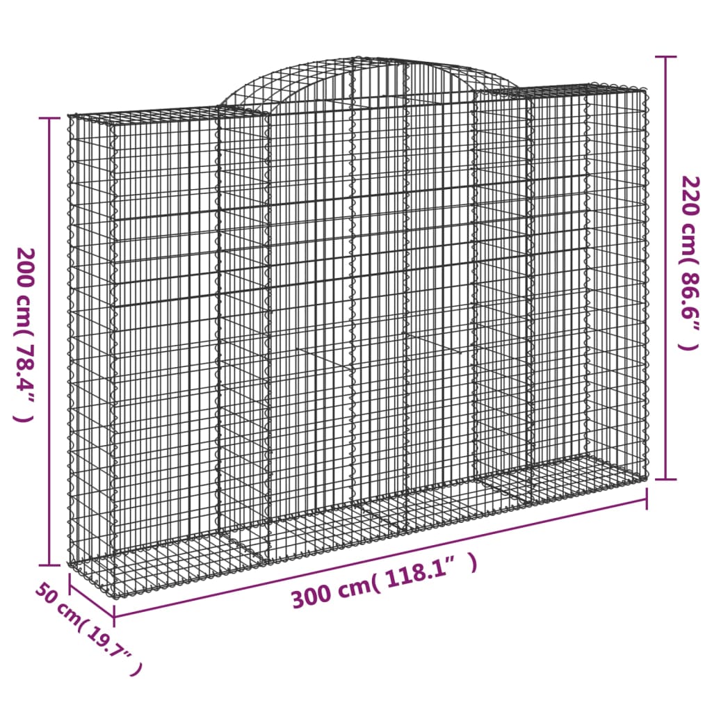 Lučne gabionske košare 8 kom 300x50x200/220cm pocinčano željezo
