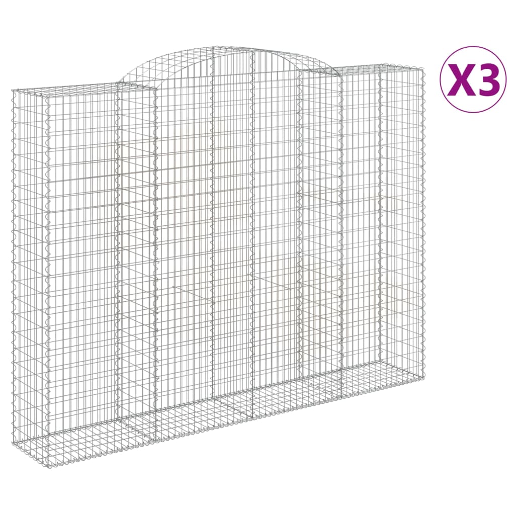 Lučne gabionske košare 3 kom 300x50x220/240cm pocinčano željezo