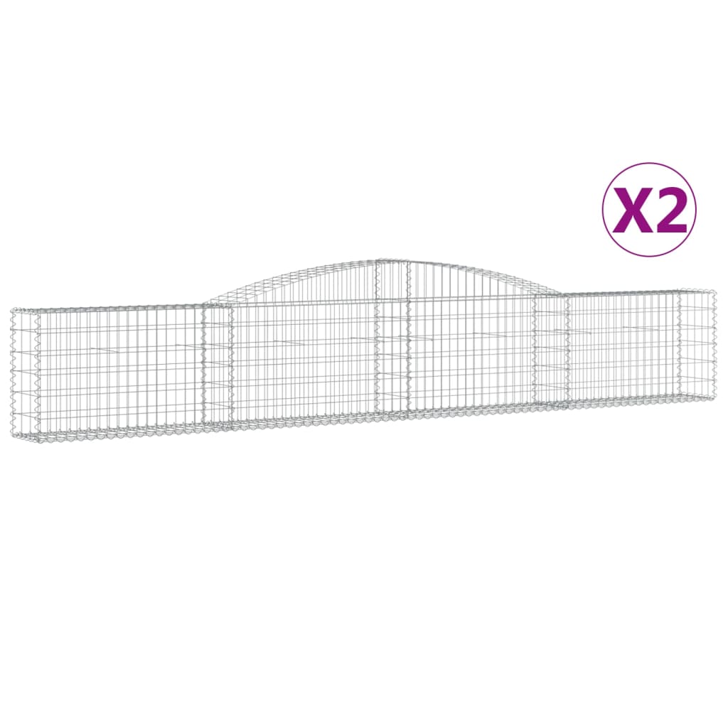 Lučne gabionske košare 2 kom 400x30x60/80 cm pocinčano željezo