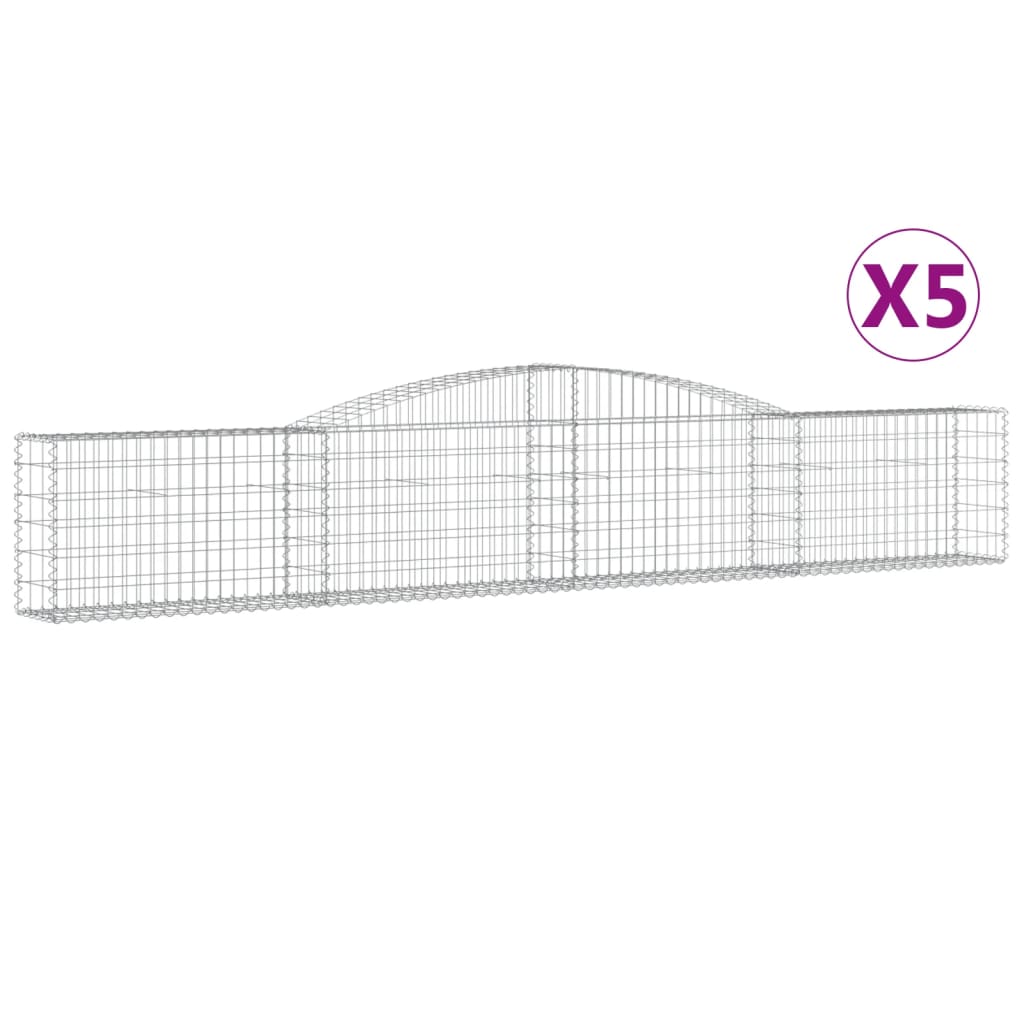 Lučne gabionske košare 5 kom 400x30x60/80 cm pocinčano željezo