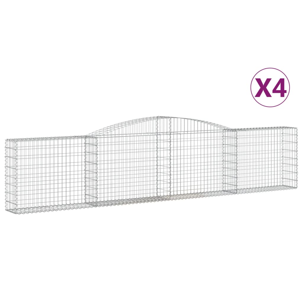 Lučne gabionske košare 4 kom 400x30x80/100 cm pocinčano željezo