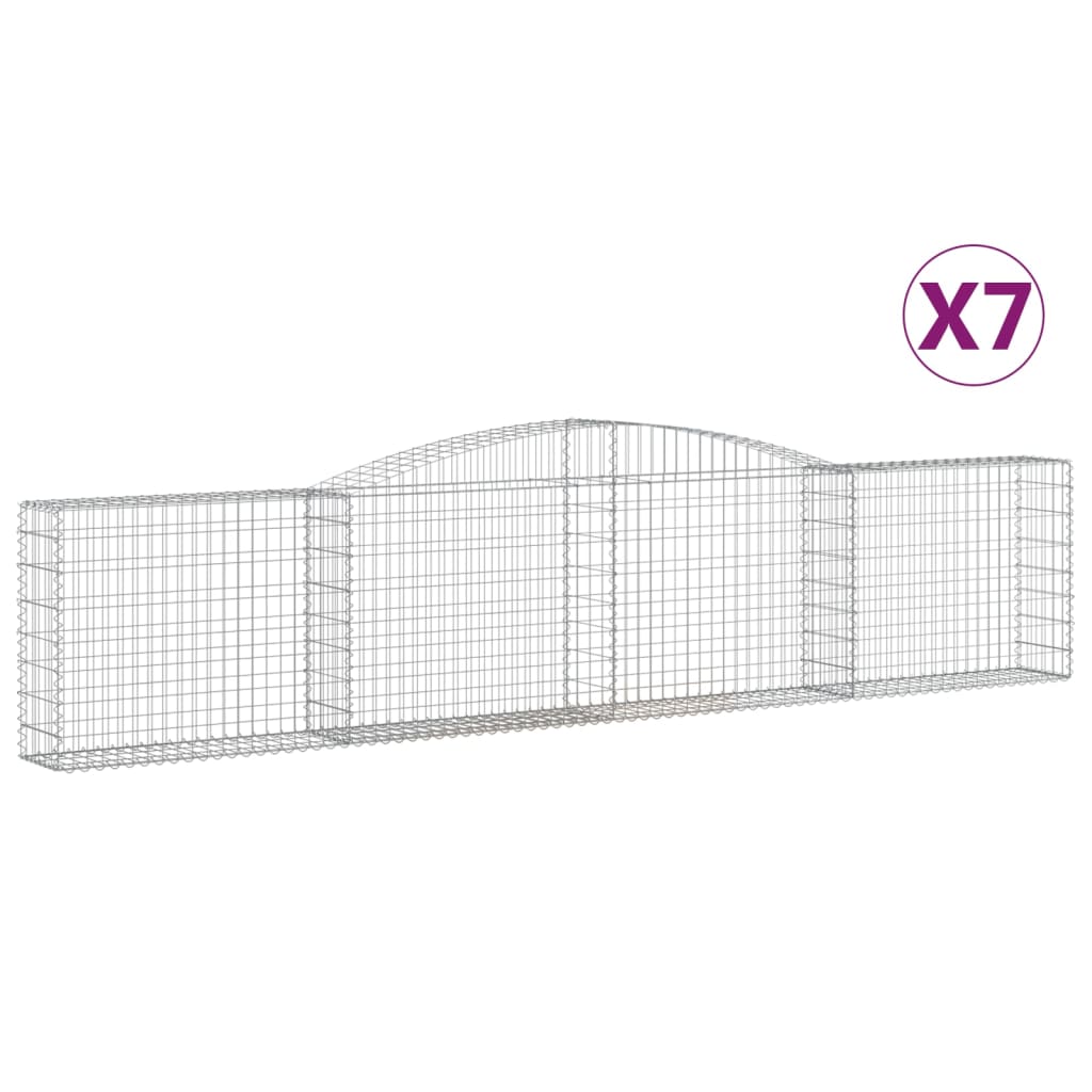 Lučne gabionske košare 7 kom 400x30x80/100 cm pocinčano željezo