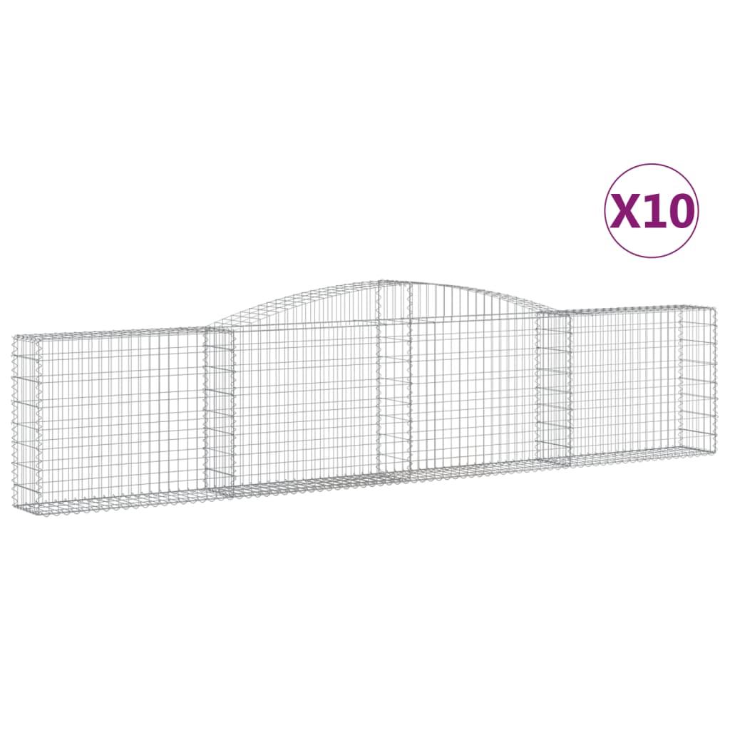 Lučne gabionske košare 10 kom 400x30x80/100cm pocinčano željezo