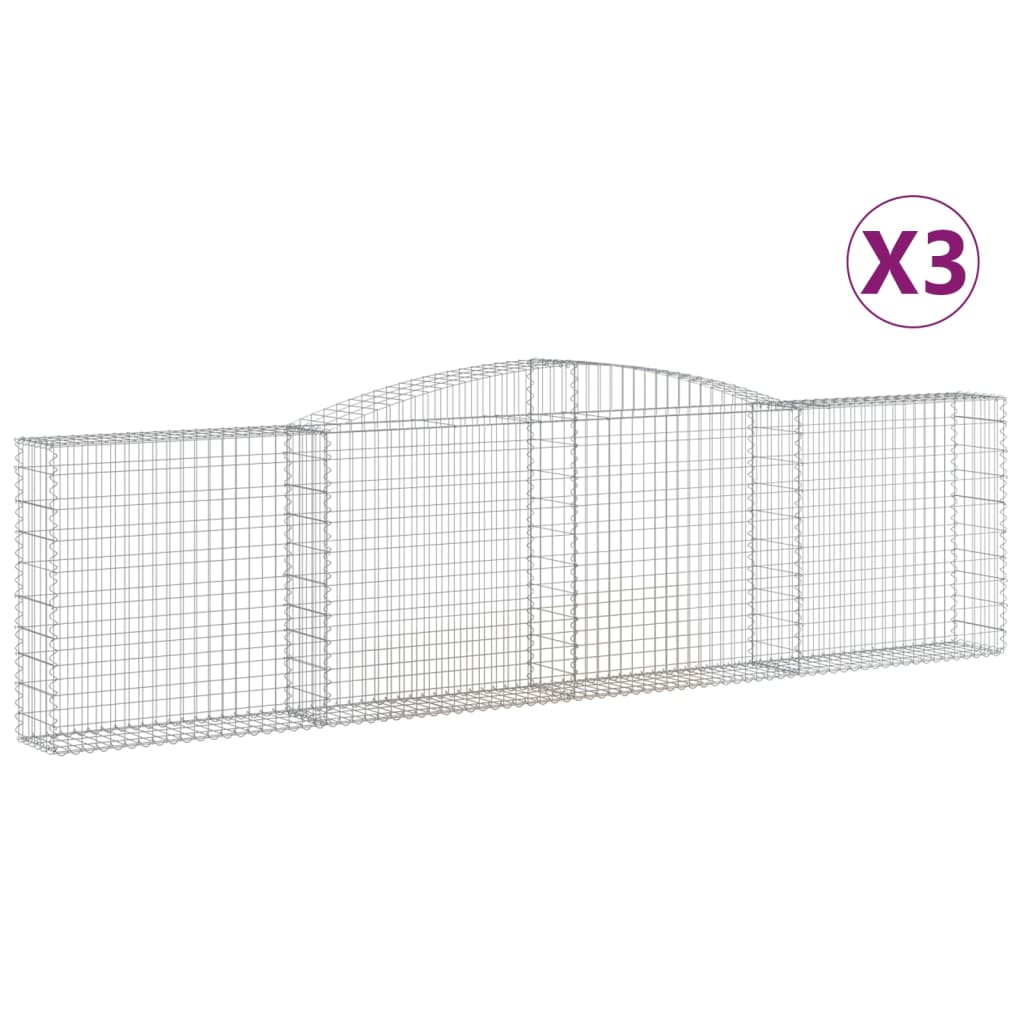 Lučne gabionske košare 3 kom 400x30x100/120cm pocinčano željezo