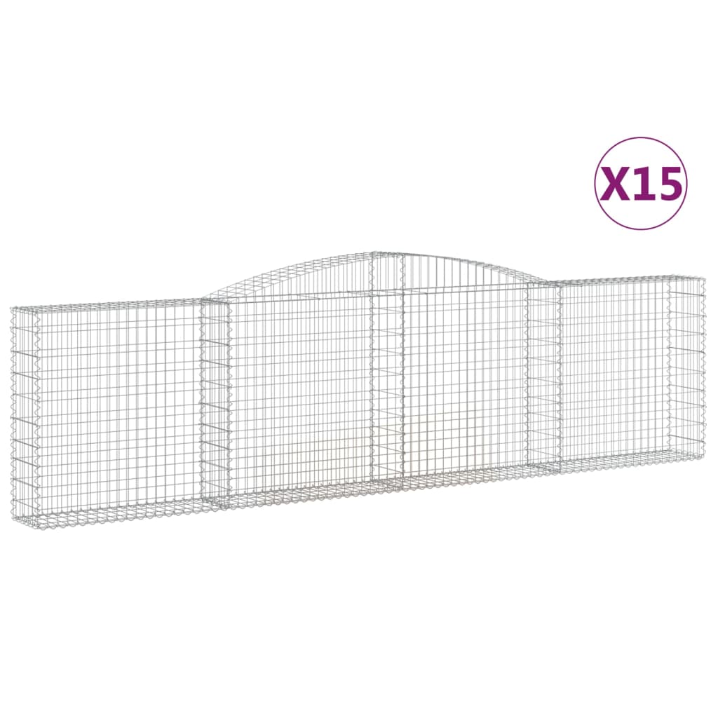 Lučne gabionske košare 15kom 400x30x100/120cm pocinčano željezo