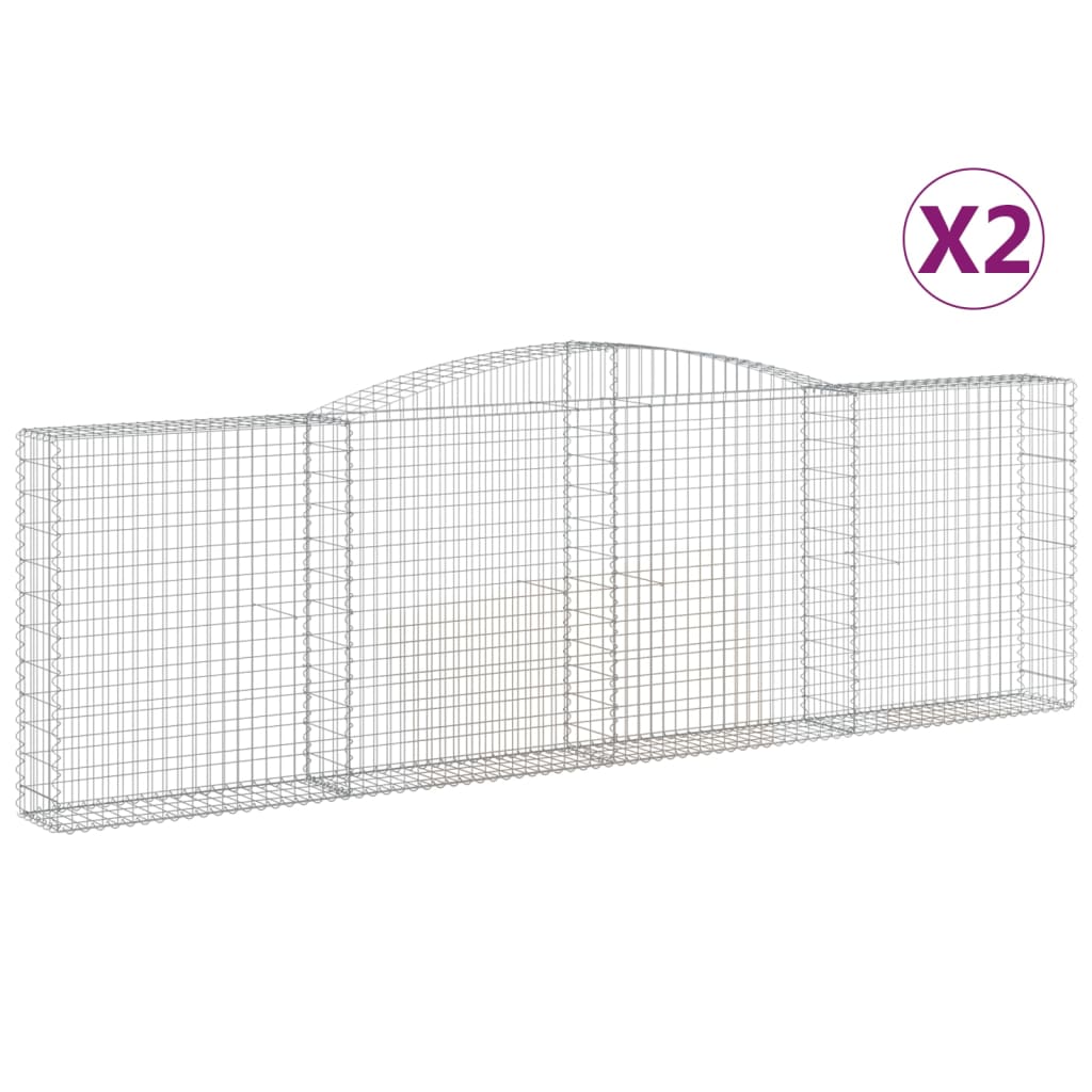 Lučne gabionske košare 2 kom 400x30x120/140cm pocinčano željezo
