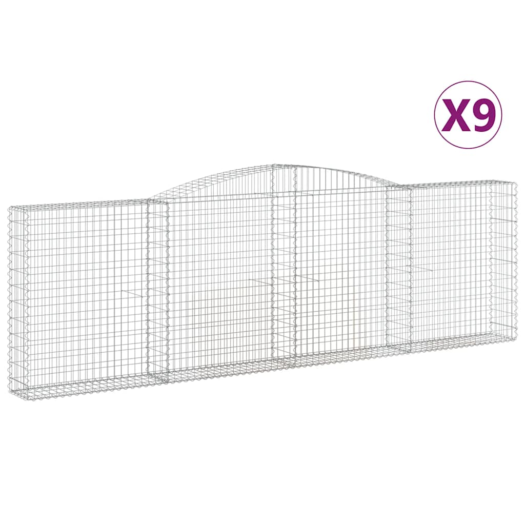 Lučne gabionske košare 9 kom 400x30x120/140cm pocinčano željezo