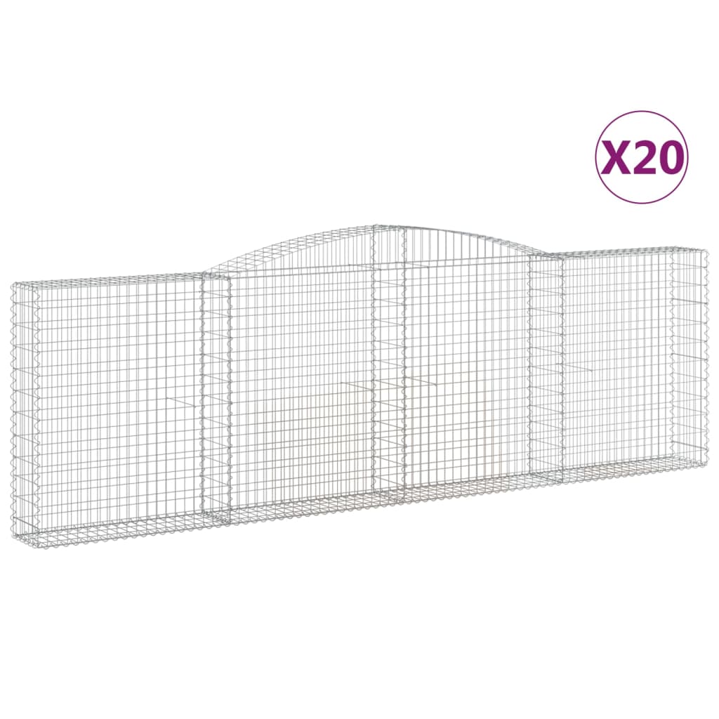 Lučne gabionske košare 20kom 400x30x120/140cm pocinčano željezo