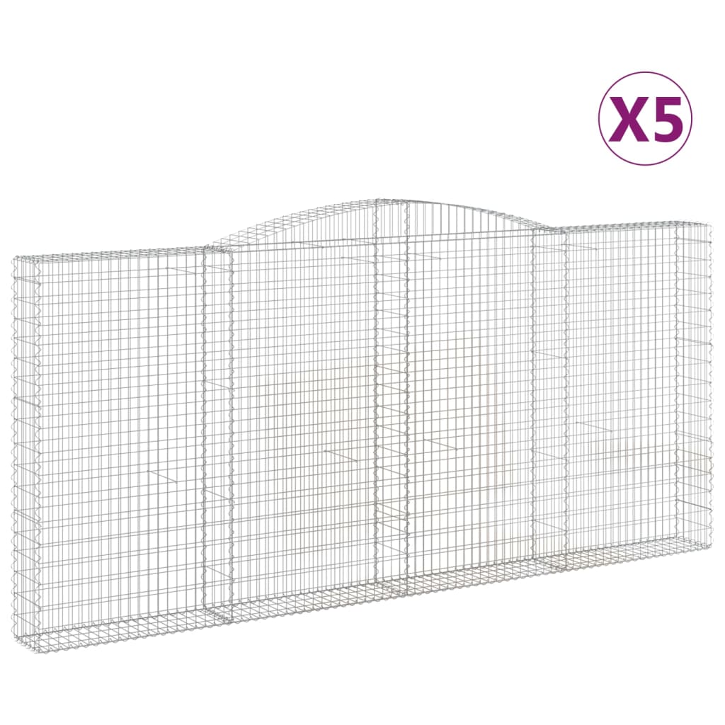 Lučne gabionske košare 5 kom 400x30x180/200cm pocinčano željezo