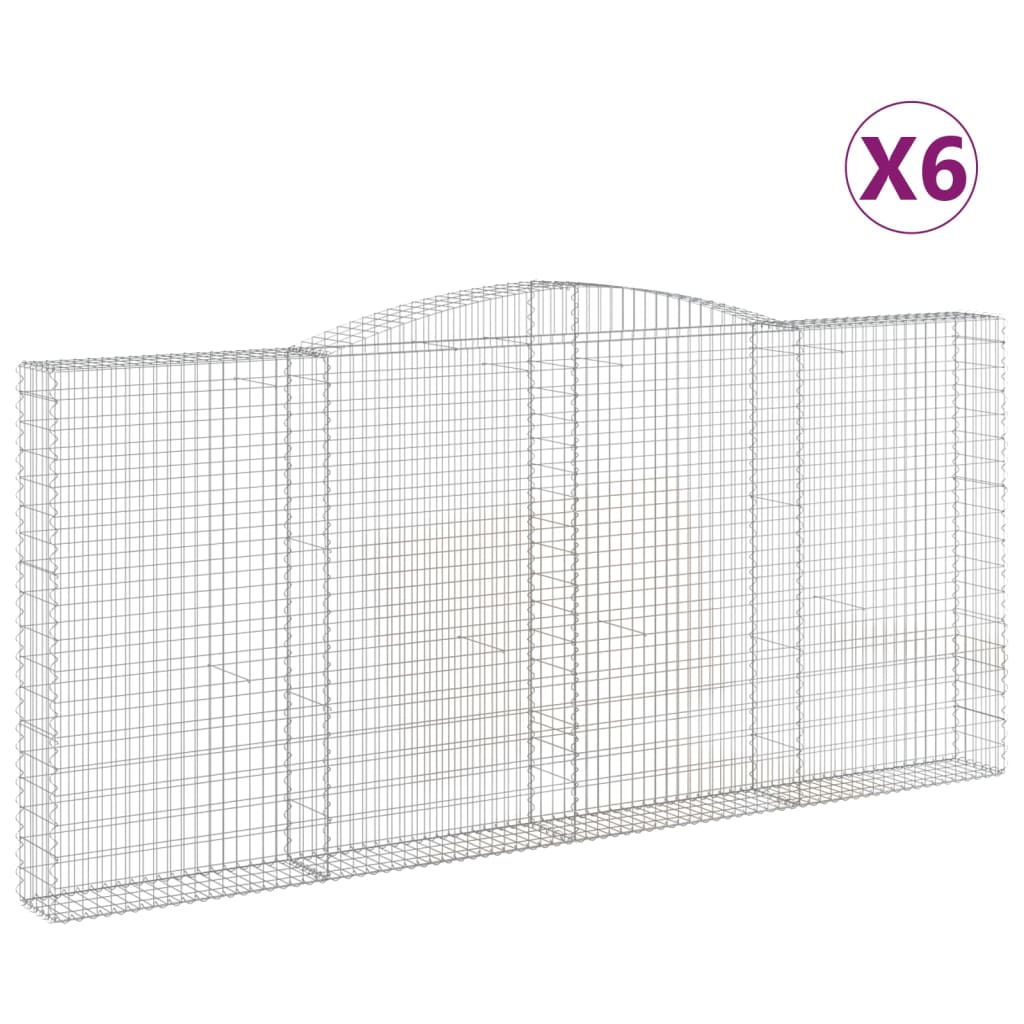 Lučne gabionske košare 6 kom 400x30x180/200cm pocinčano željezo