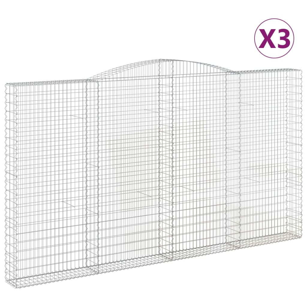 Lučne gabionske košare 3 kom 400x30x220/240cm pocinčano željezo