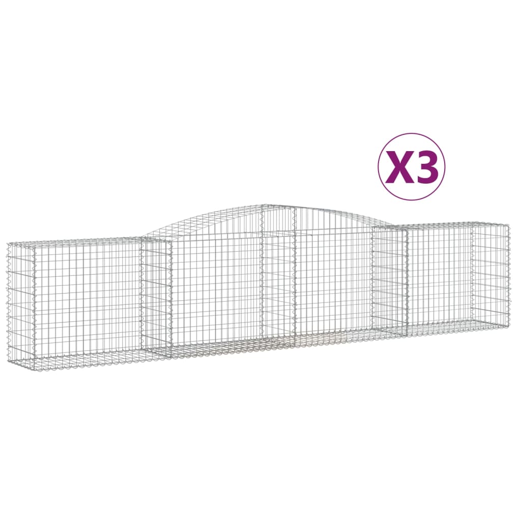 Lučne gabionske košare 3 kom 400x50x80/100 cm pocinčano željezo
