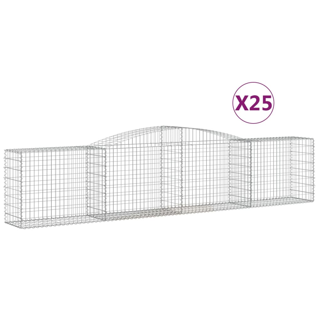 Lučne gabionske košare 25 kom 400x50x80/100cm pocinčano željezo