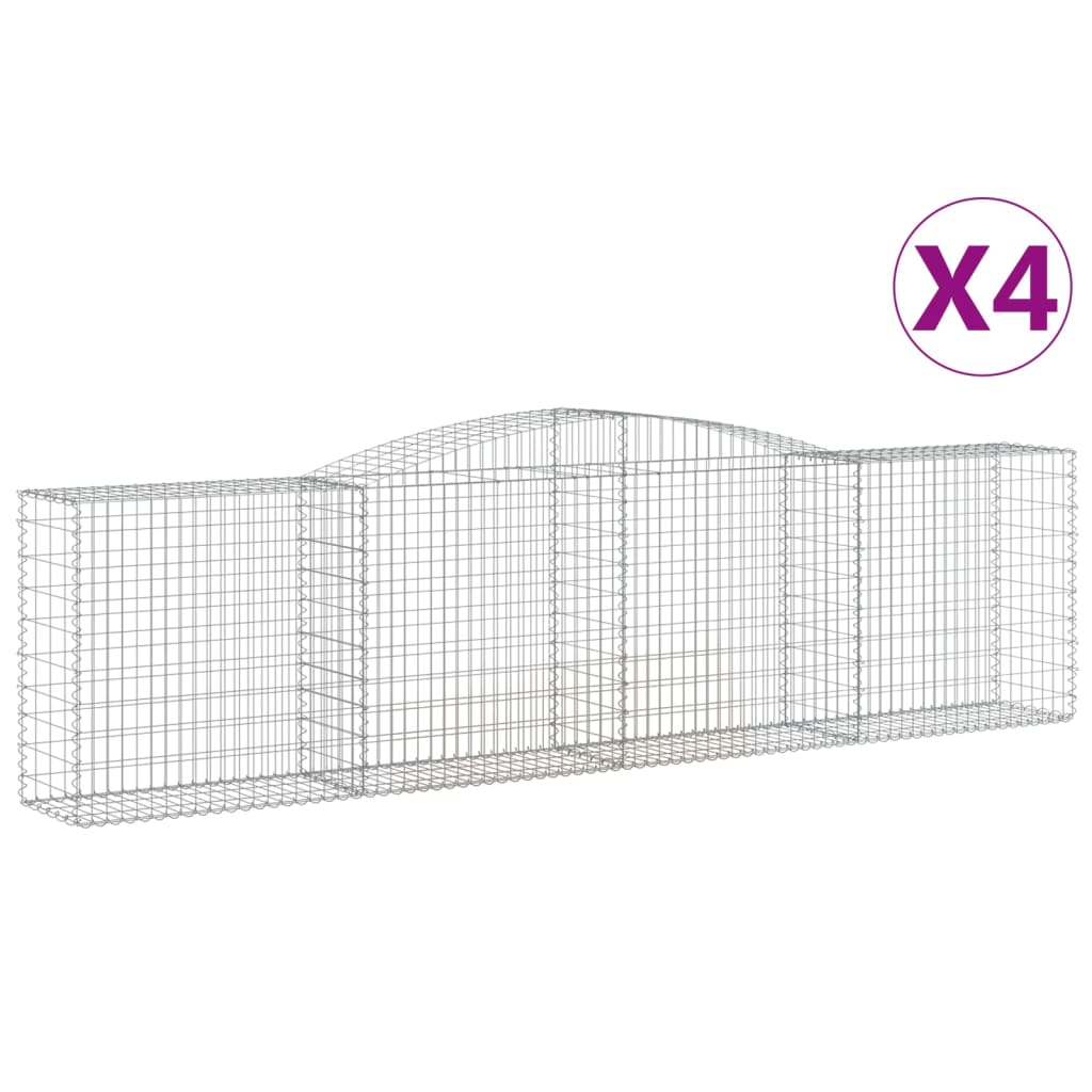 Lučne gabionske košare 4 kom 400x50x100/120cm pocinčano željezo