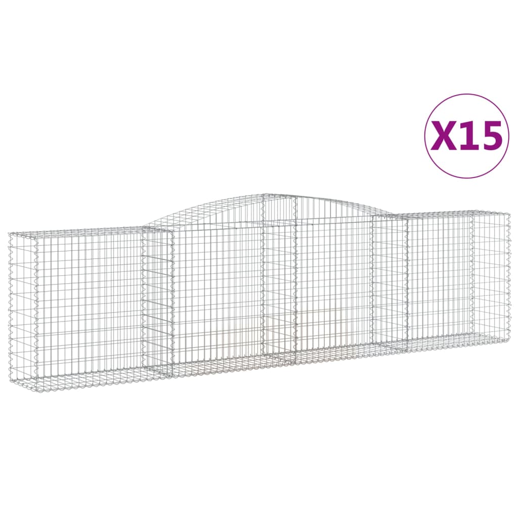 Lučne gabionske košare 15kom 400x50x100/120cm pocinčano željezo