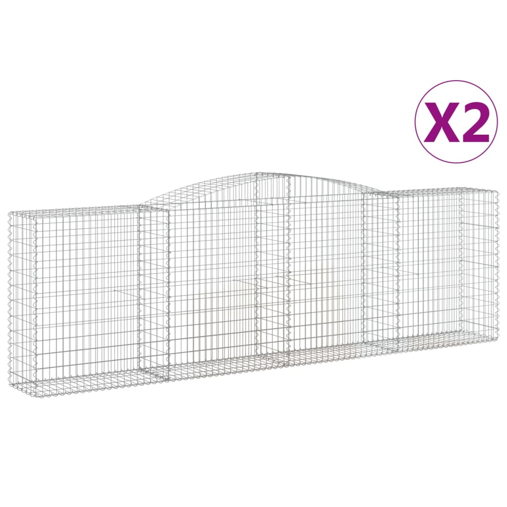 Lučne gabionske košare 2 kom 400x50x120/140cm pocinčano željezo