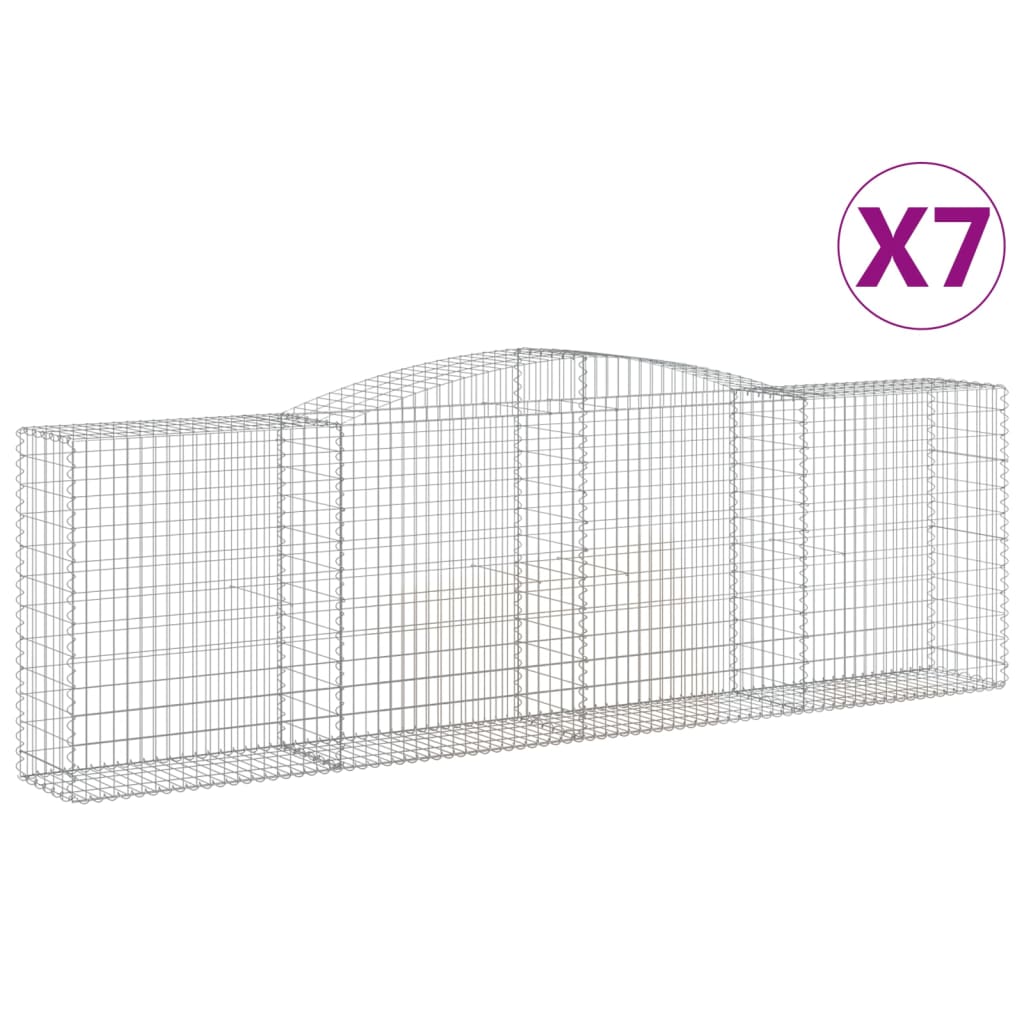 Lučne gabionske košare 7 kom 400x50x120/140cm pocinčano željezo