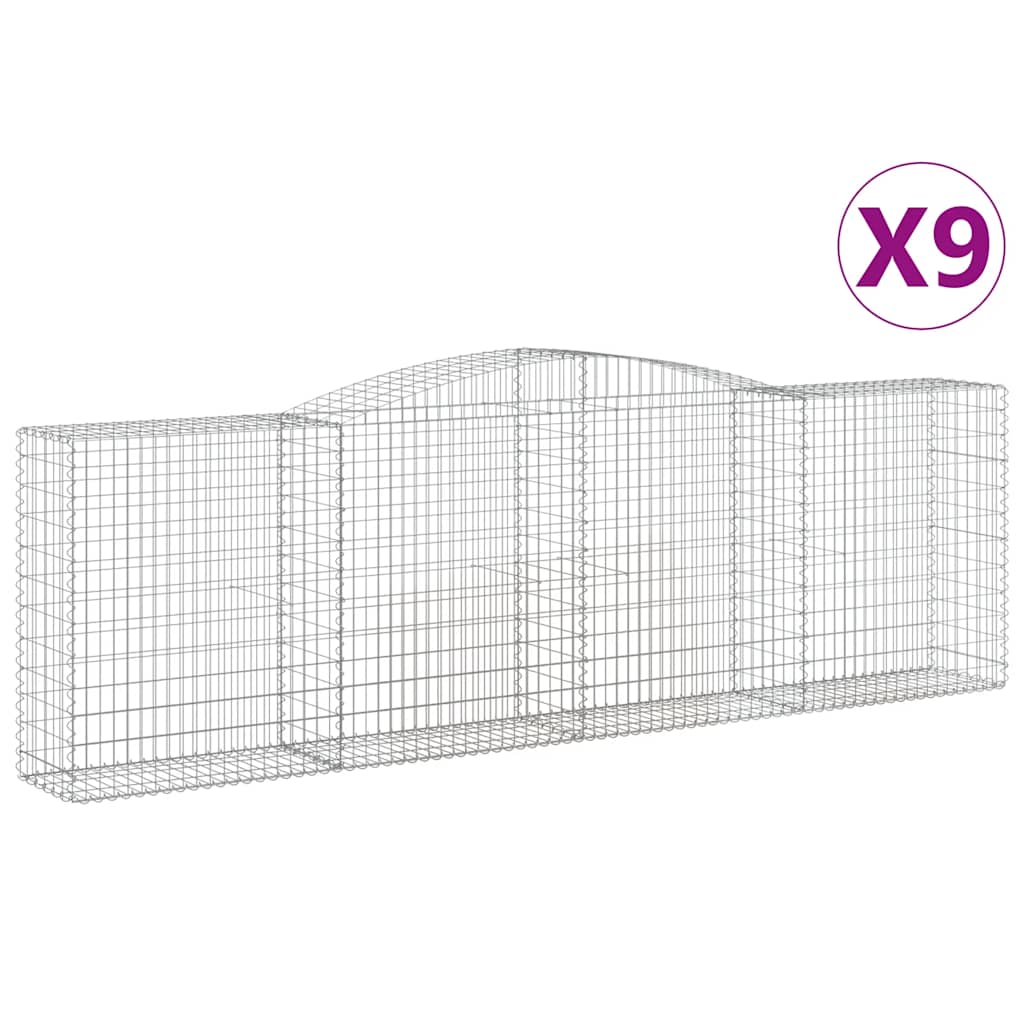 Lučne gabionske košare 9 kom 400x50x120/140cm pocinčano željezo