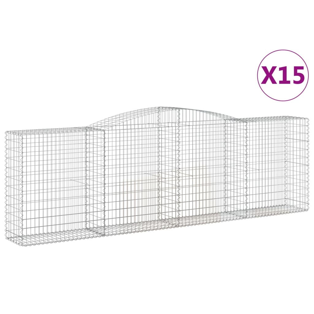 Lučne gabionske košare 15kom 400x50x120/140cm pocinčano željezo