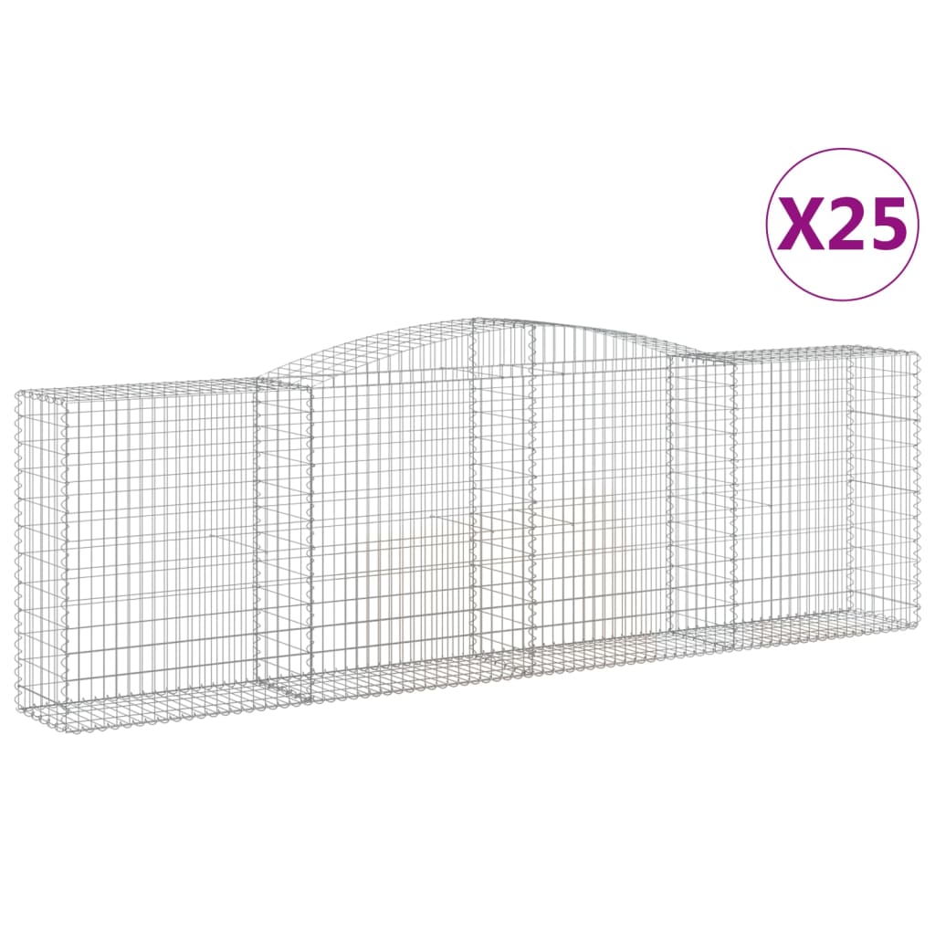 Lučne gabionske košare 25kom 400x50x120/140cm pocinčano željezo