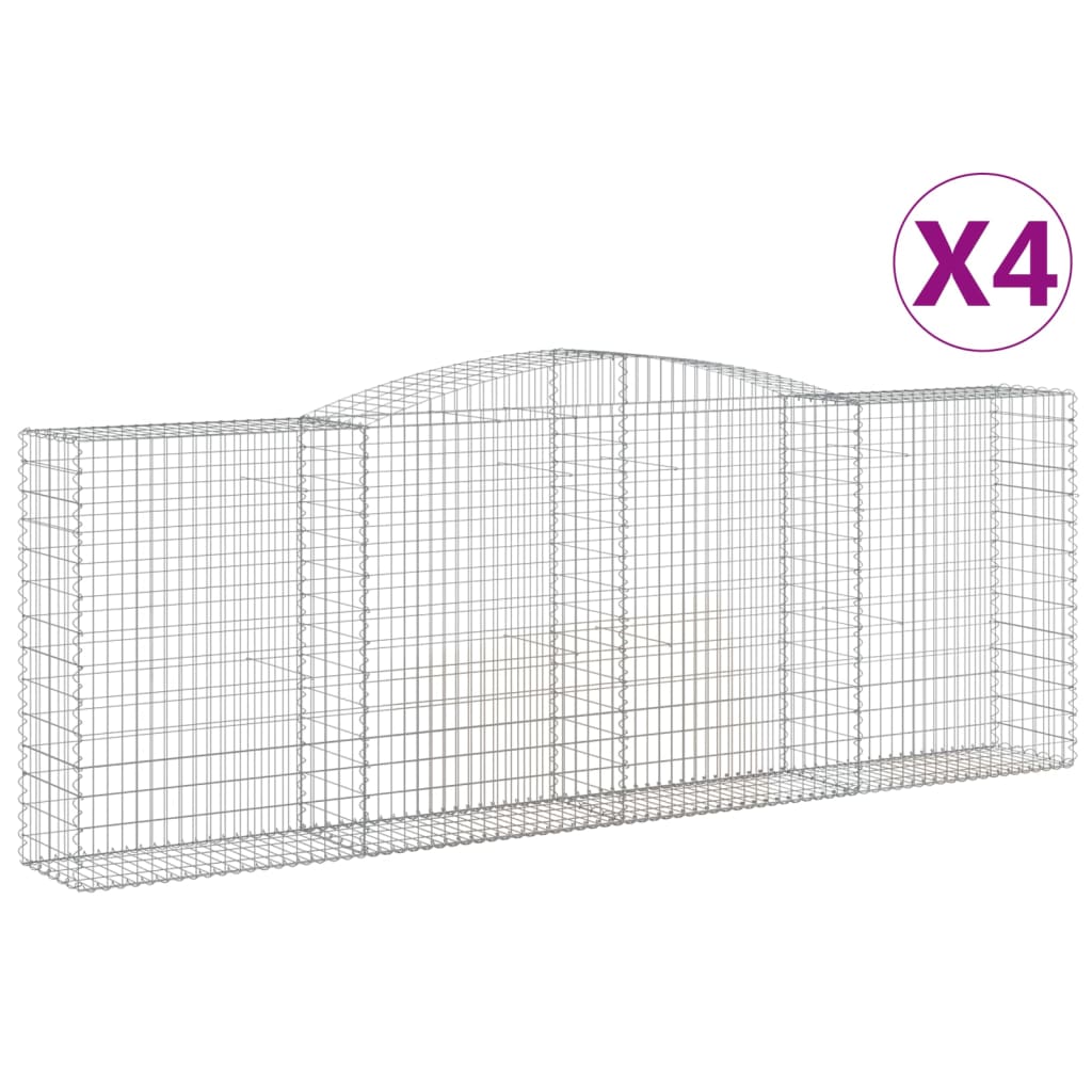 Lučne gabionske košare 4 kom 400x50x40/60 cm pocinčano željezo