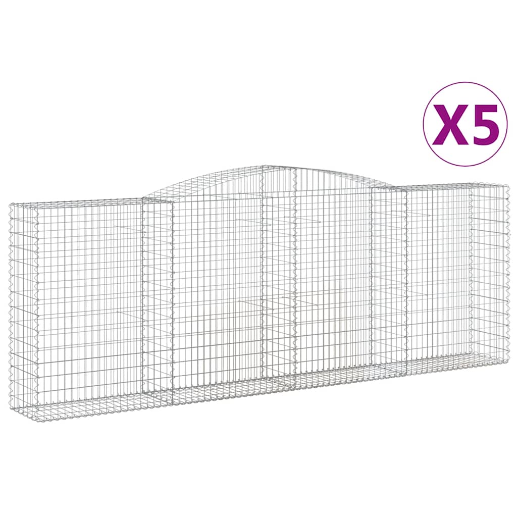 Lučne gabionske košare 5 kom 400x50x140/160cm pocinčano željezo