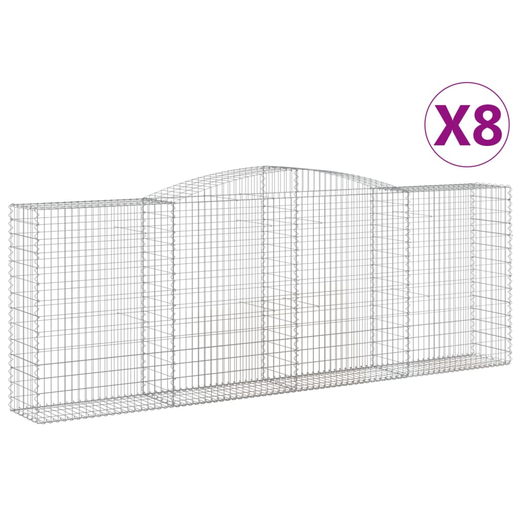Lučne gabionske košare 8 kom 400x50x140/160cm pocinčano željezo