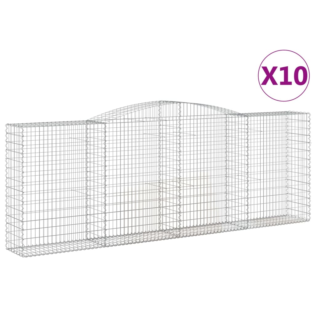 Lučne gabionske košare 10kom 400x50x140/160cm pocinčano željezo