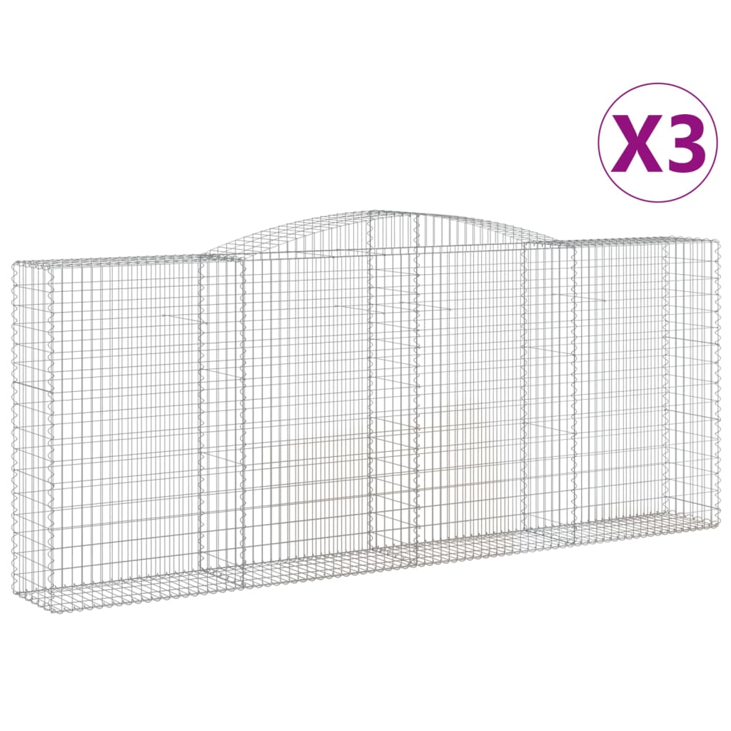 Lučne gabionske košare 3 kom 400x50x160/180cm pocinčano željezo