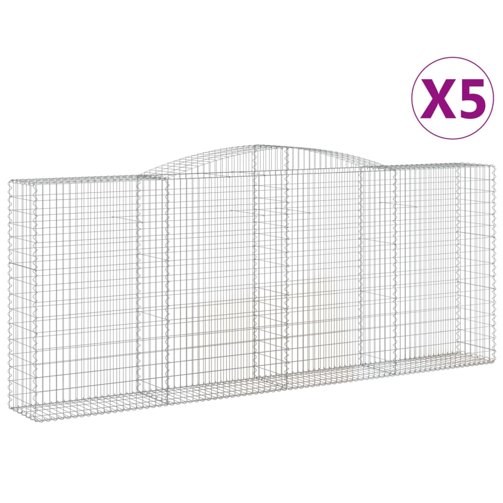 Lučne gabionske košare 5 kom 400x50x160/180cm pocinčano željezo