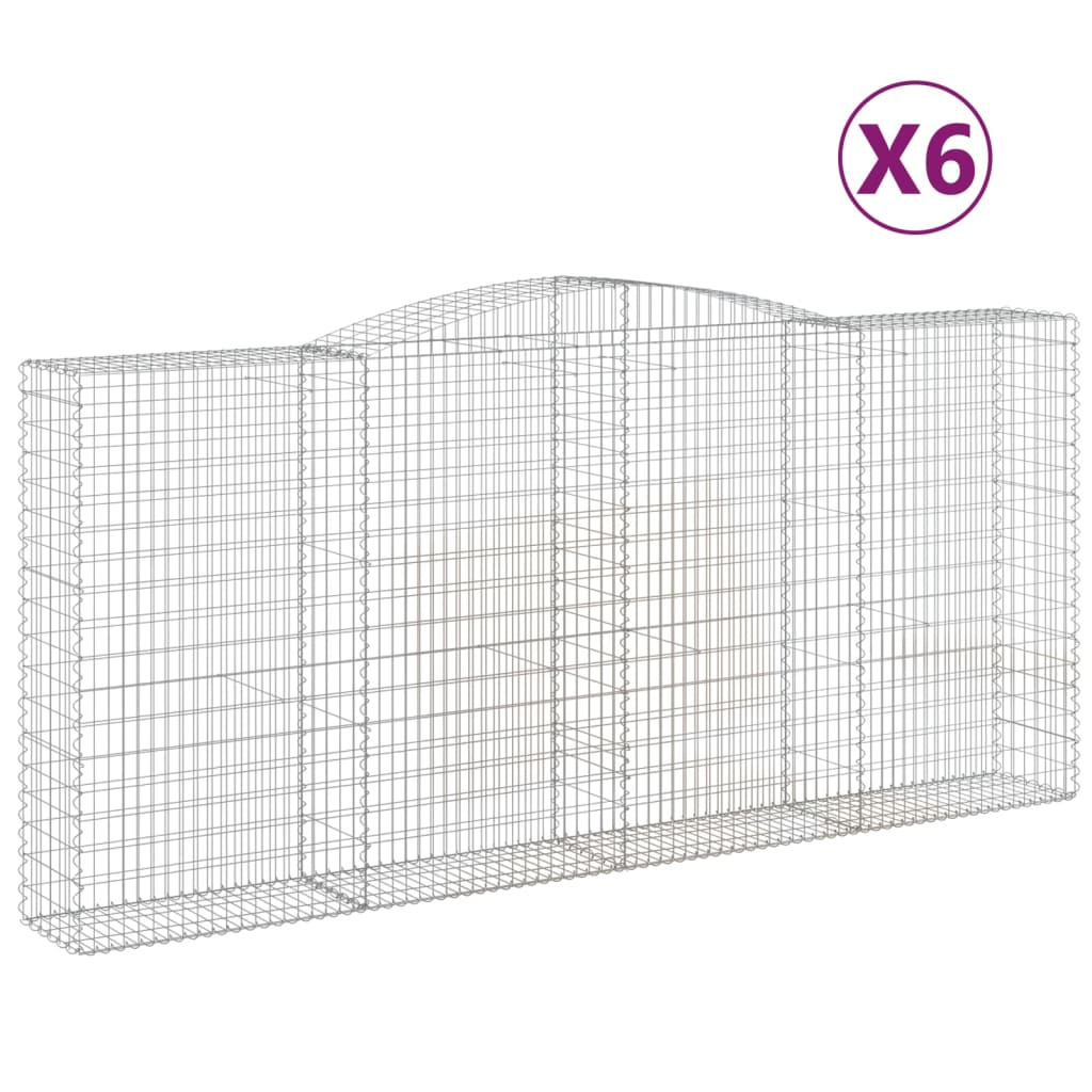 Lučne gabionske košare 6 kom 400x50x180/200cm pocinčano željezo