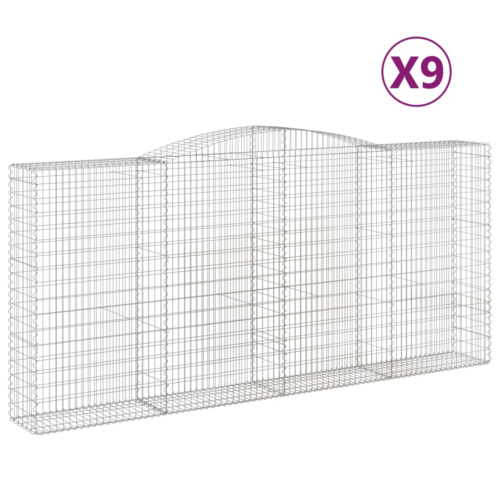 Lučne gabionske košare 9 kom 400x50x180/200cm pocinčano željezo