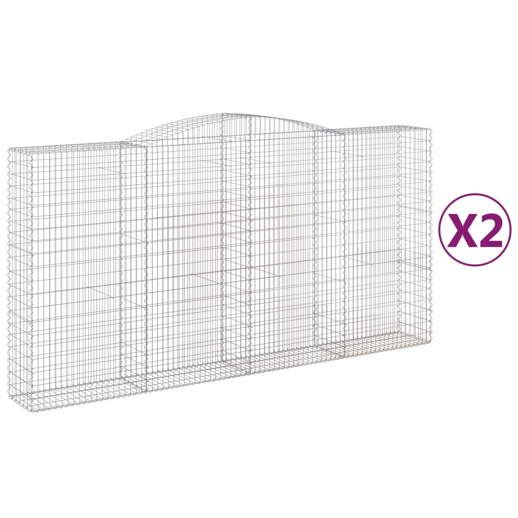Lučne gabionske košare 2 kom 400x50x200/220cm pocinčano željezo