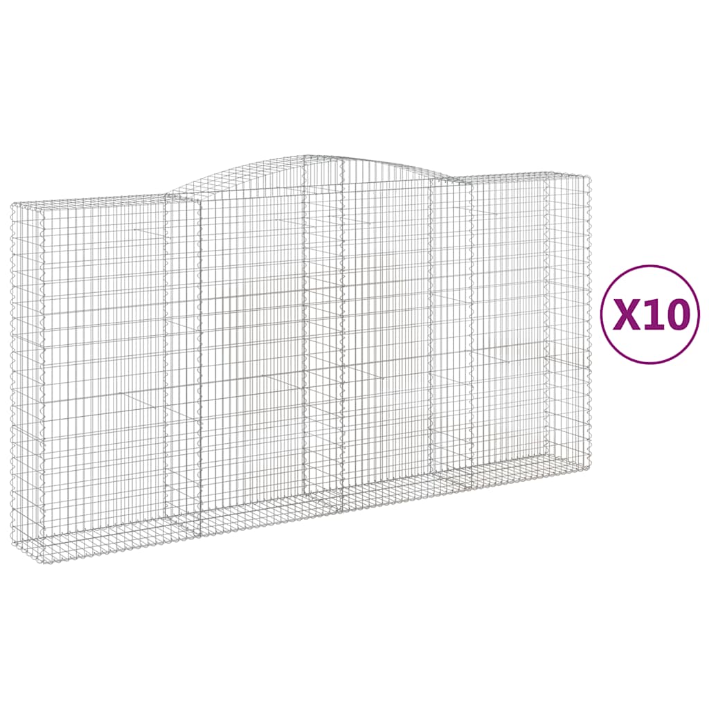 Lučne gabionske košare 10kom 400x50x200/220cm pocinčano željezo