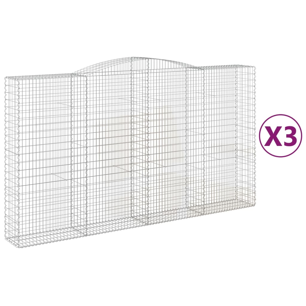 Lučne gabionske košare 3 kom 400x50x220/240cm pocinčano željezo