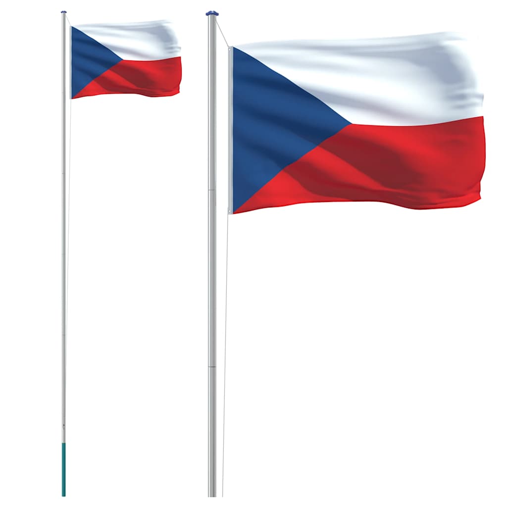 Češka zastava i jarbol 6,08 m aluminijska