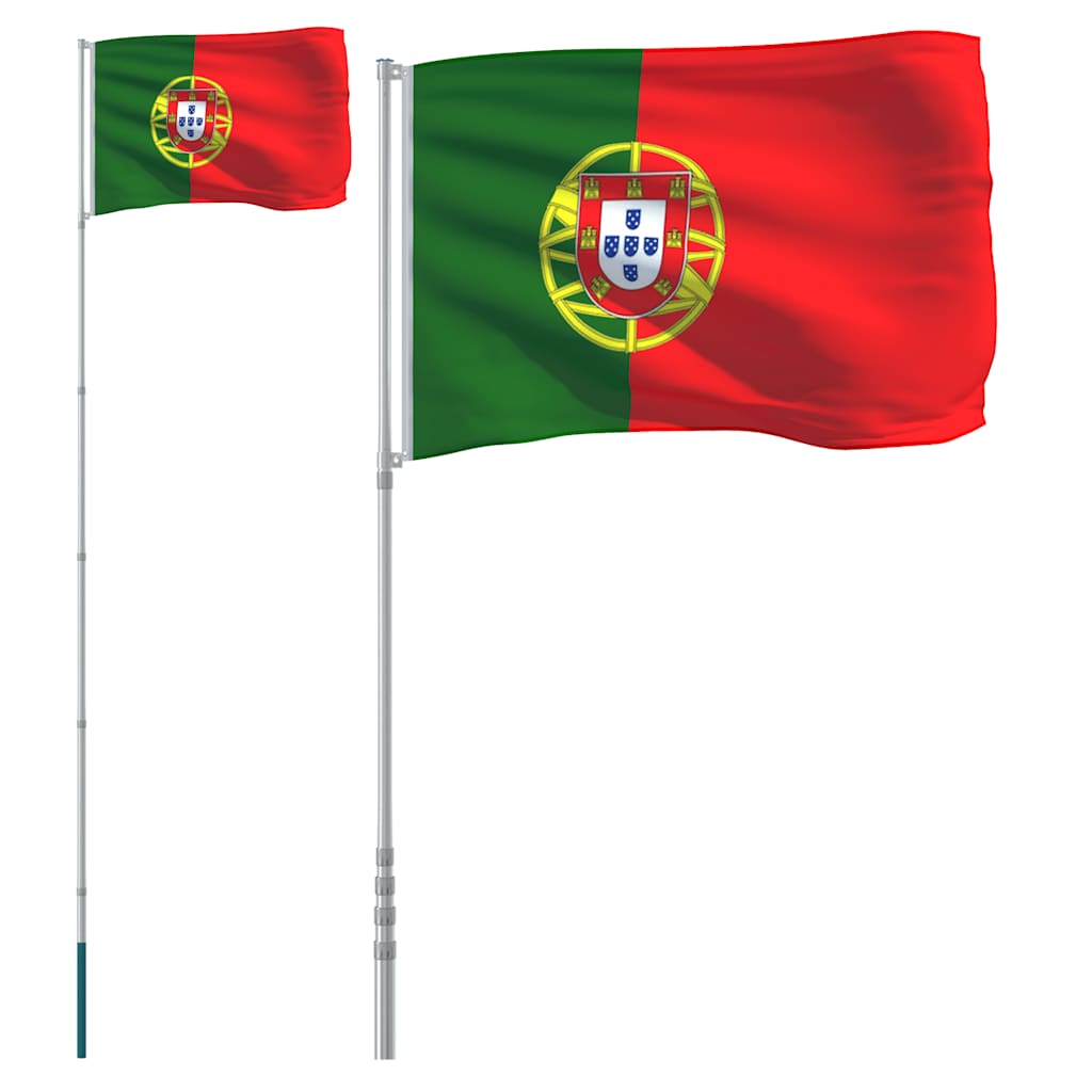 Portugalska zastava i jarbol 5,5 m aluminijski