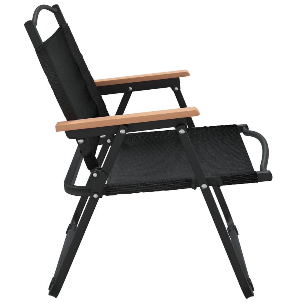 Stolice za kampiranje 2 kom crne 54x43x59 cm od tkanine Oxford
