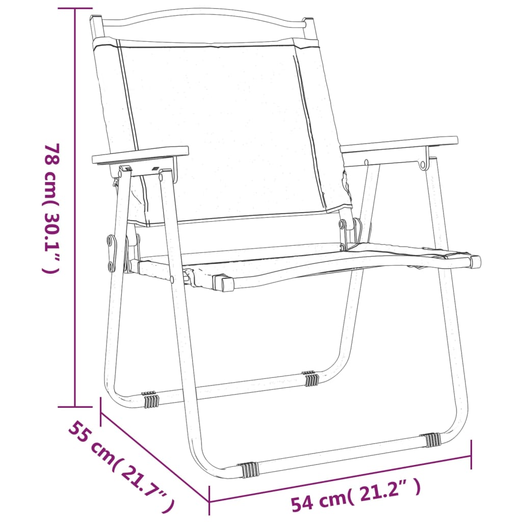 Stolice za kampiranje 2 kom bež 54x55x59 cm od tkanine oxford