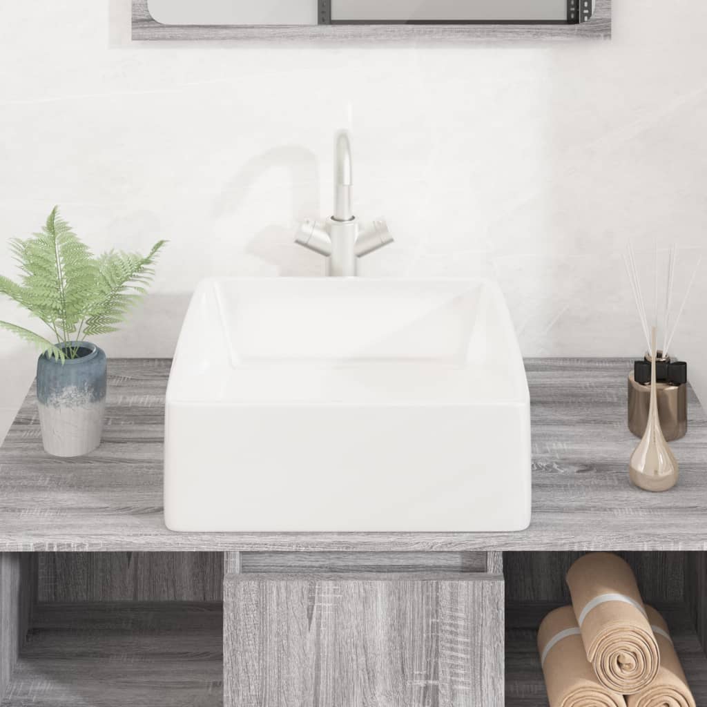 Umivaonik bijeli 37 x 37 x 13 cm keramički četvrtasti