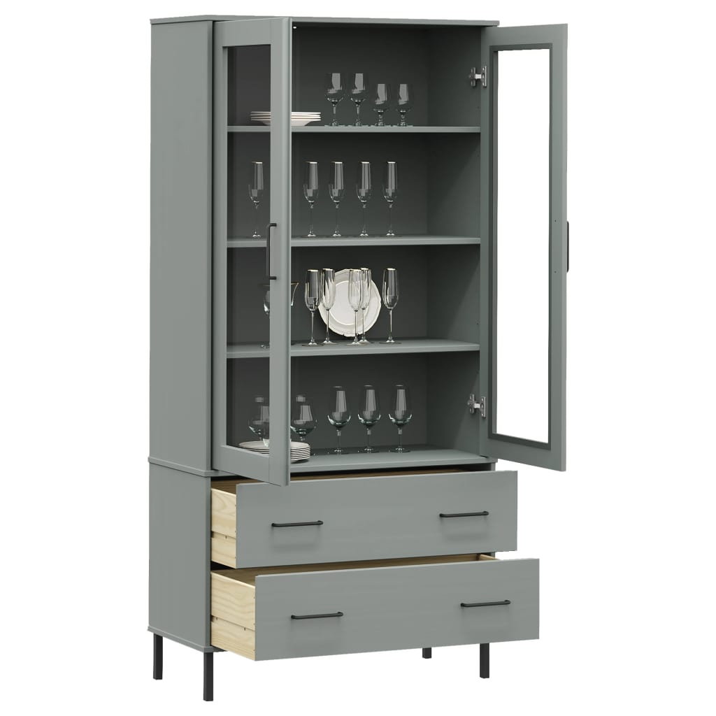 Regal za knjige sivi 85 x 35 x 172,5 cm od masivnog drva OSLO