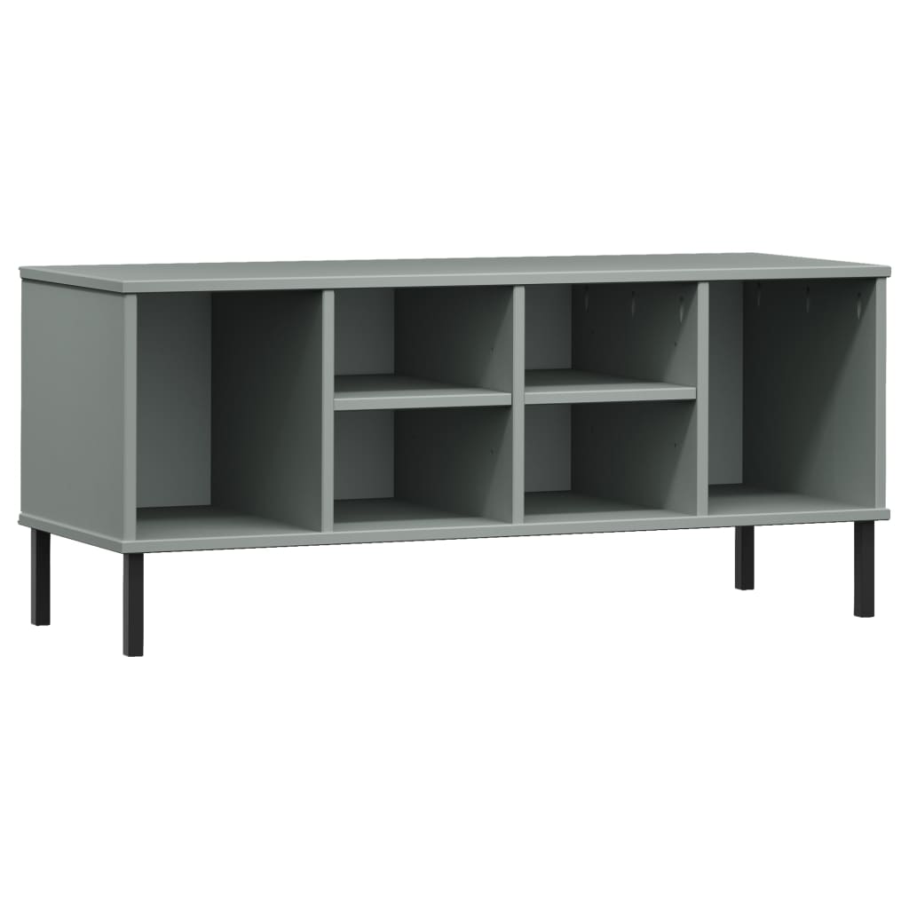 Stalak za cipele metalne noge sivi 106 x 35 x 45 cm drveni OSLO