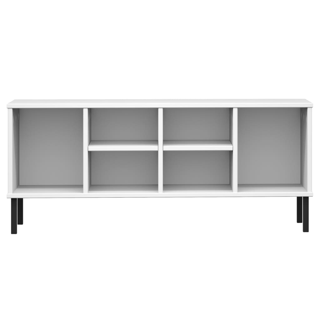 Stalak za cipele metalne noge bijeli 106x35x45 cm drveni OSLO