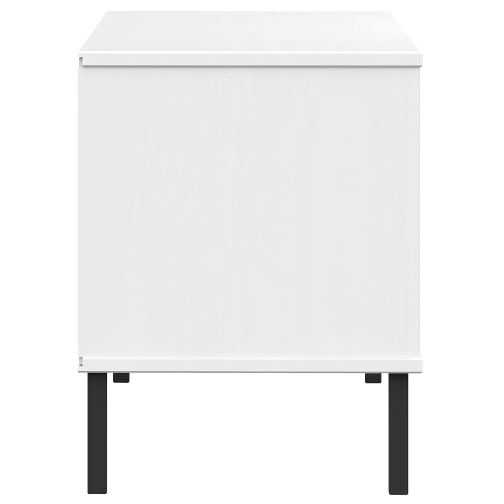 Stalak za cipele metalne noge bijeli 106x35x45 cm drveni OSLO