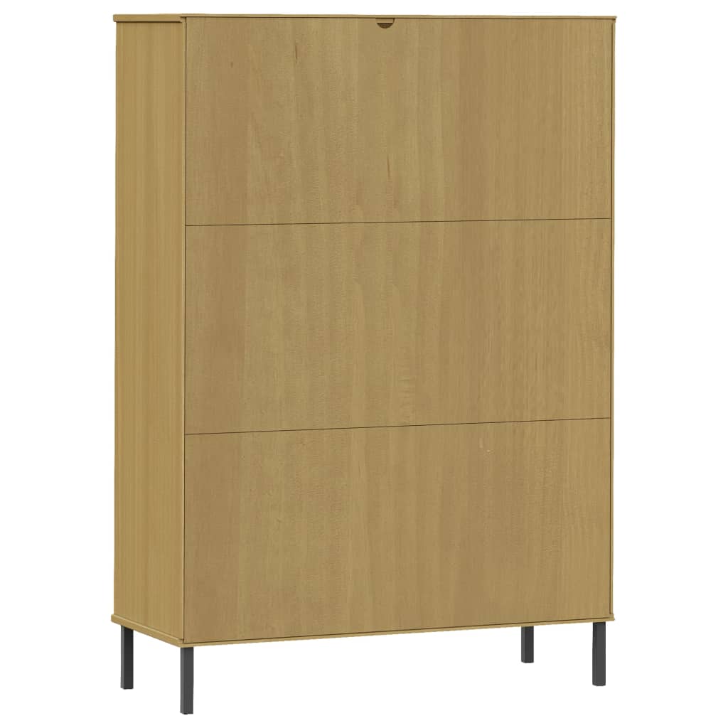 Regal za knjige metalne noge smeđi 90x35x128,5 cm drveni OSLO